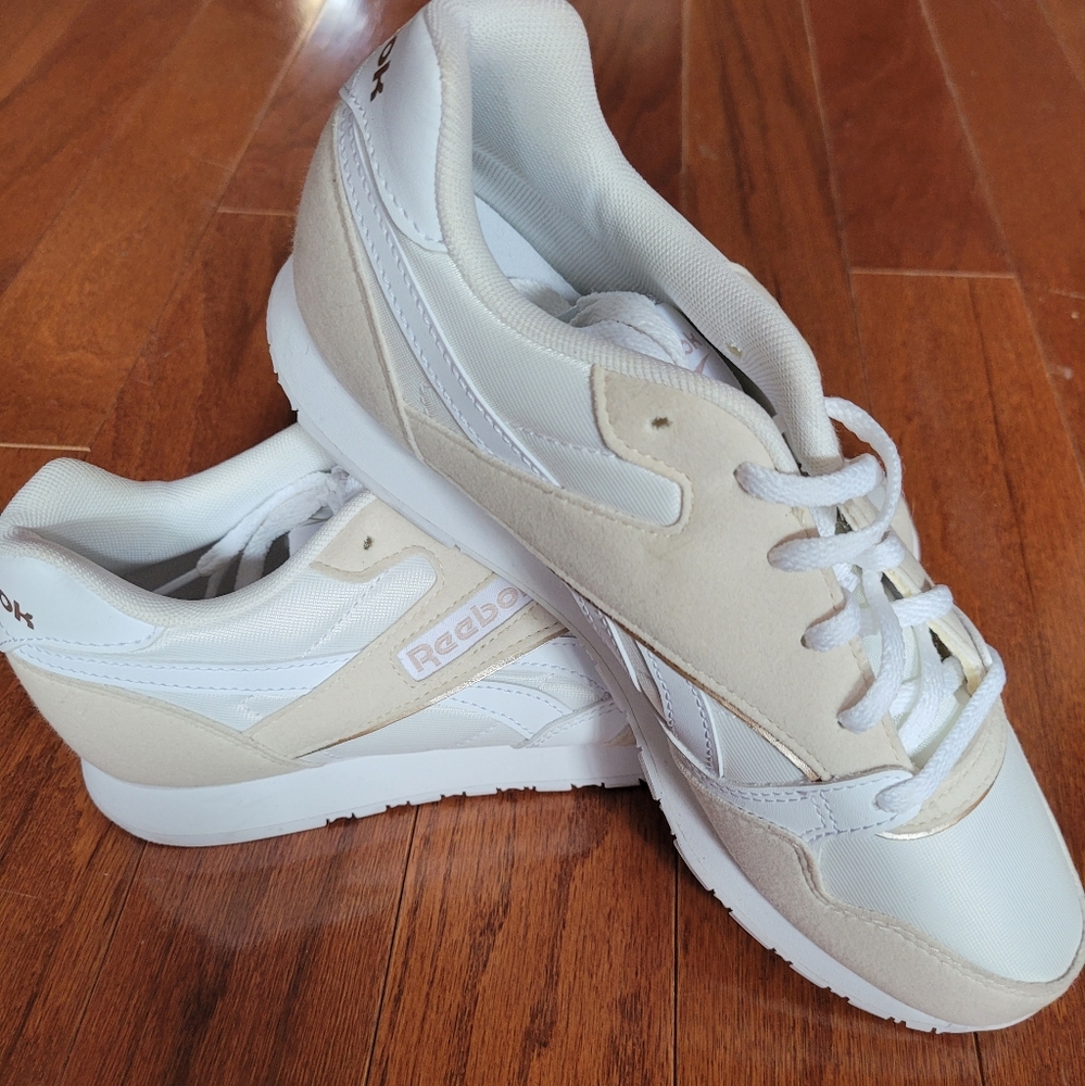 Reebok White and Cream Athletic Shoes